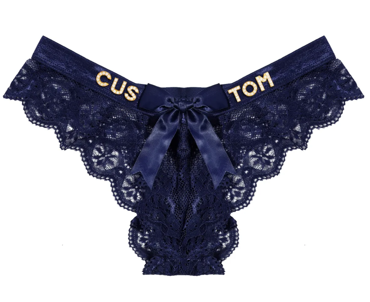 Bow Tie Lace Sexy Low-Rise Seamless Custom Thong