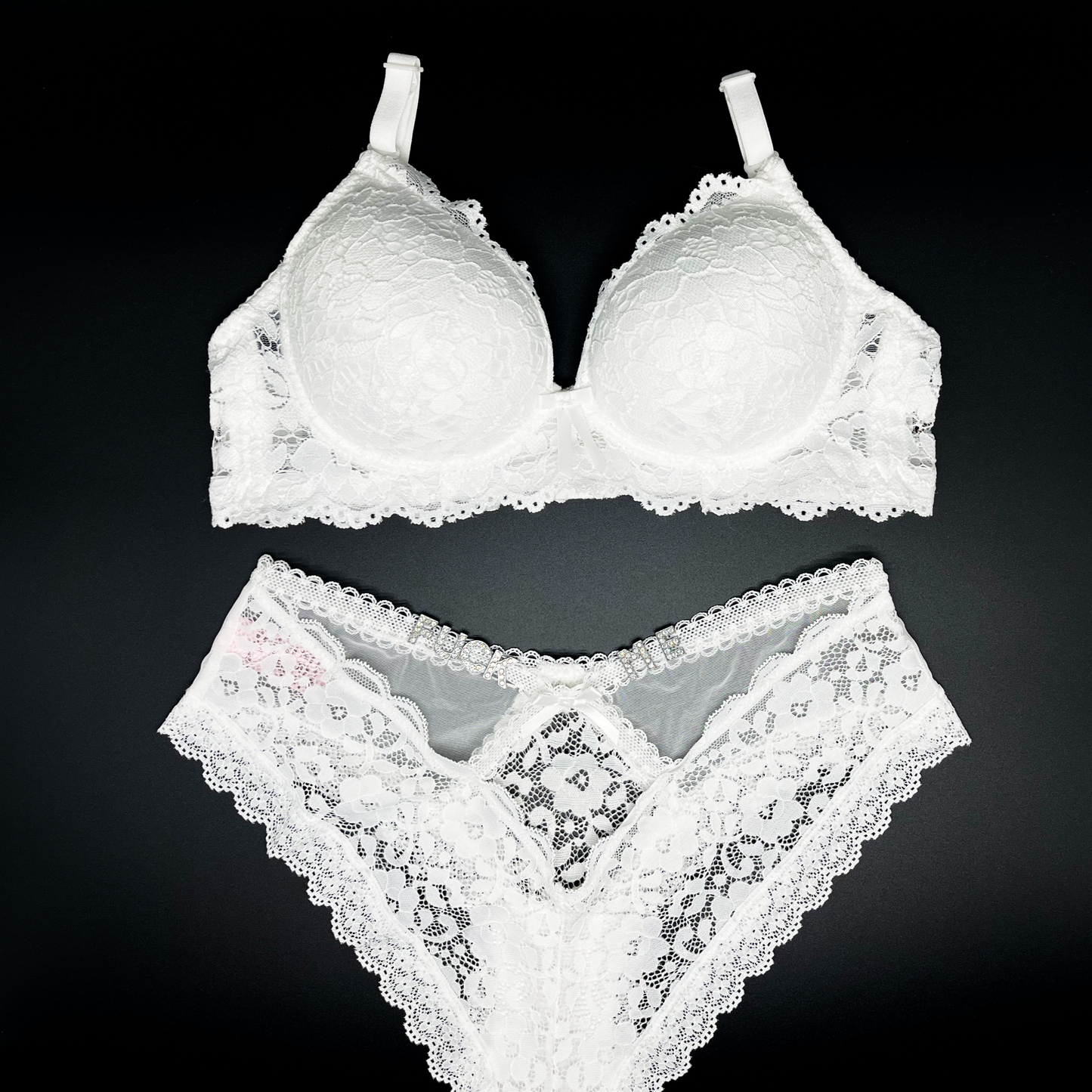 Sexy lace rhinestone alphabet customized thong