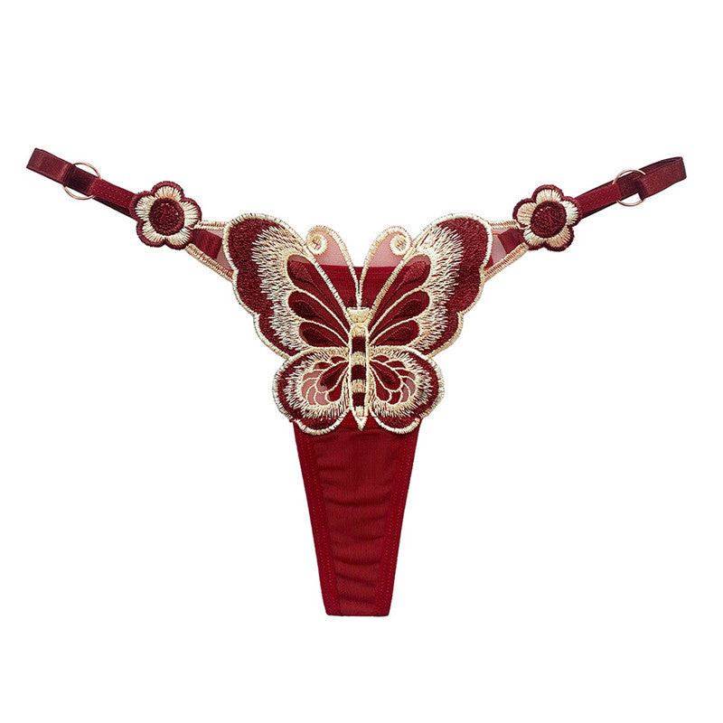 Butterfly-themed sensual customized thong panties.
