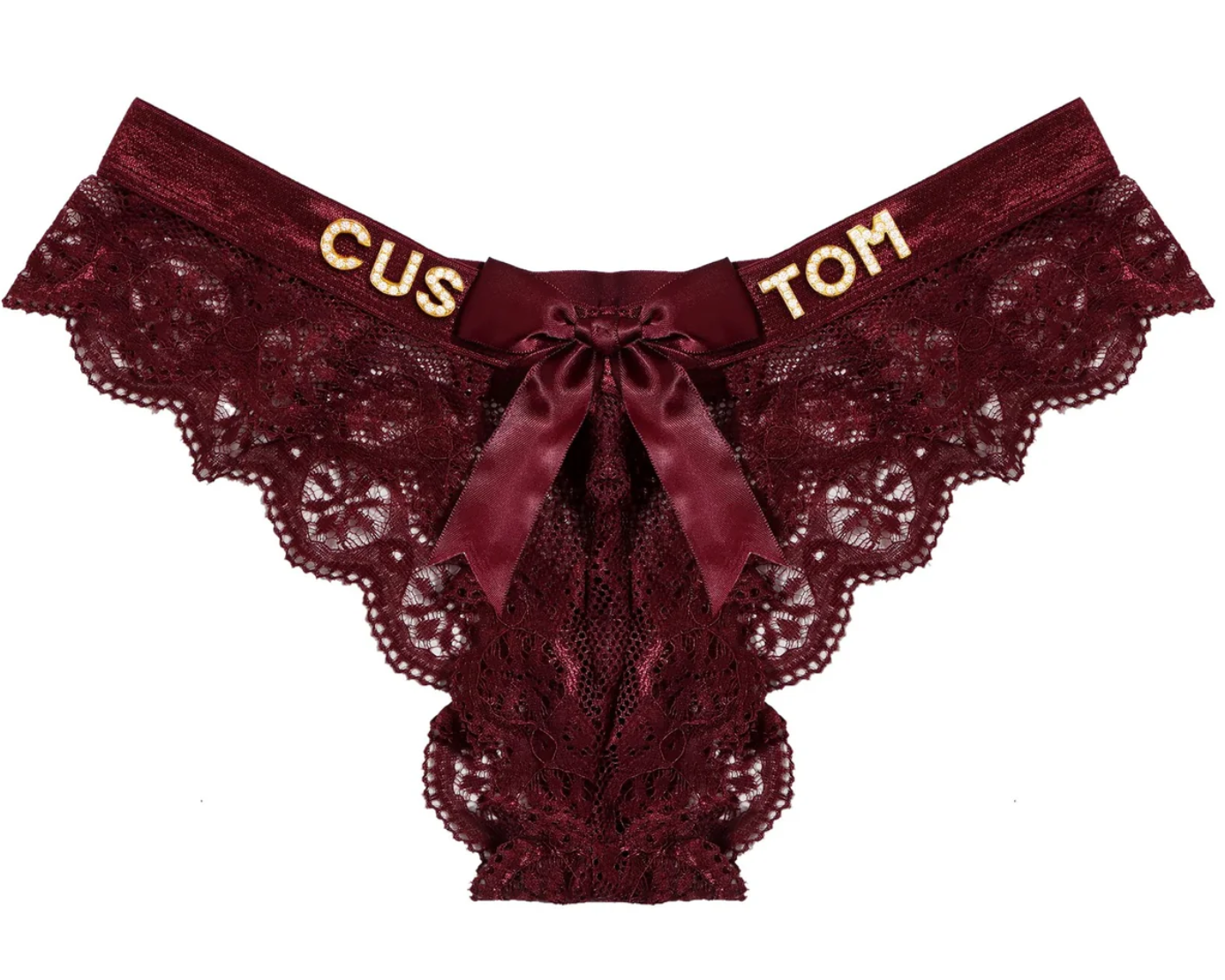 Bow Tie Lace Sexy Low-Rise Seamless Custom Thong