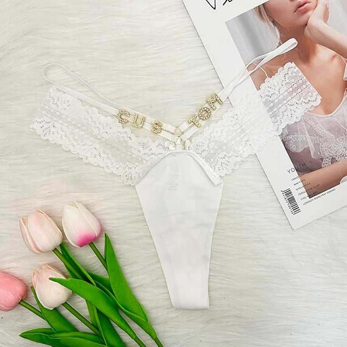 French-Style Ice Silk Seamless Lace Sexy Custom Thong