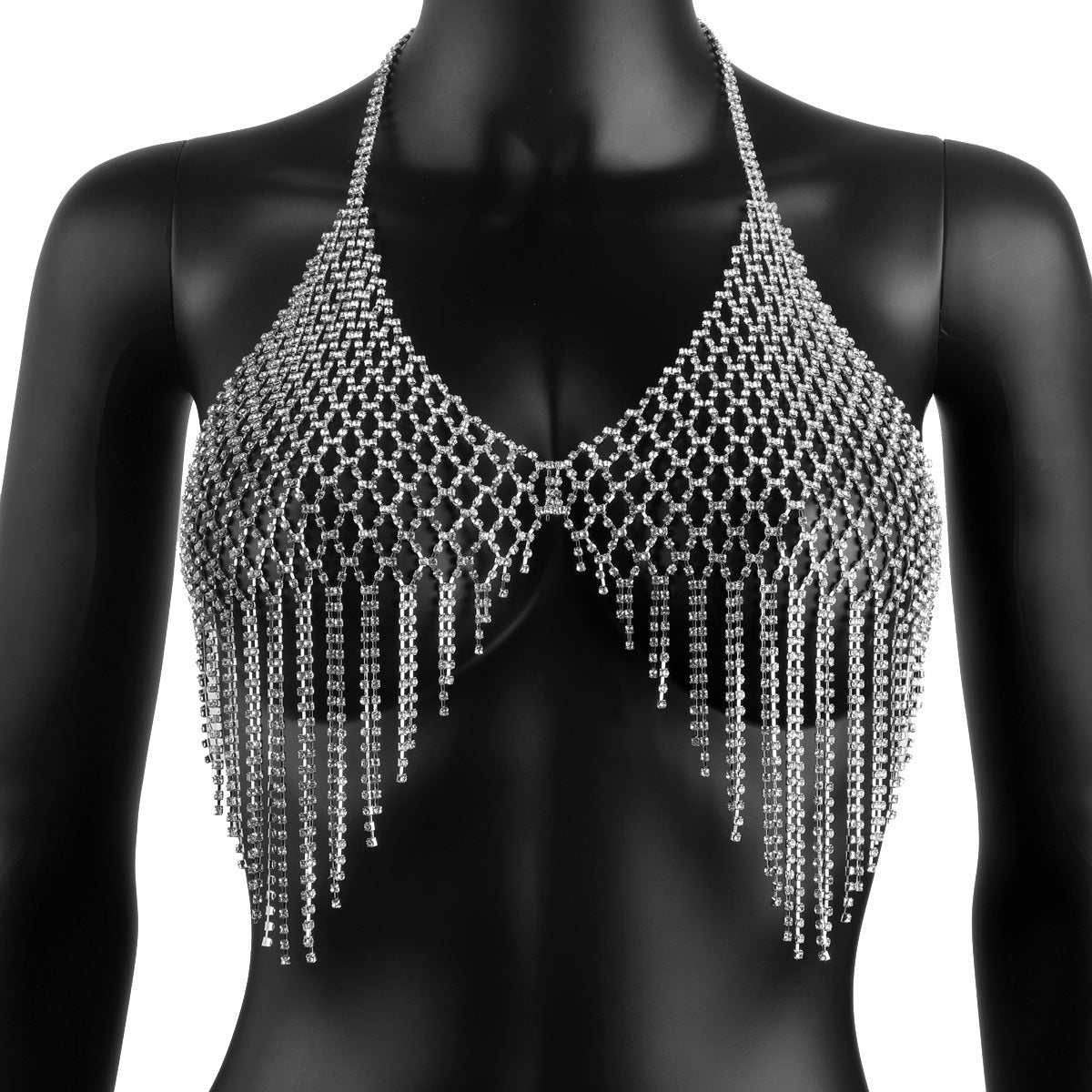 Tassel Rhinestone Chest Chain