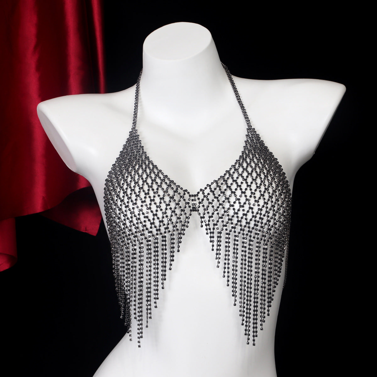 Tassel Rhinestone Chest Chain