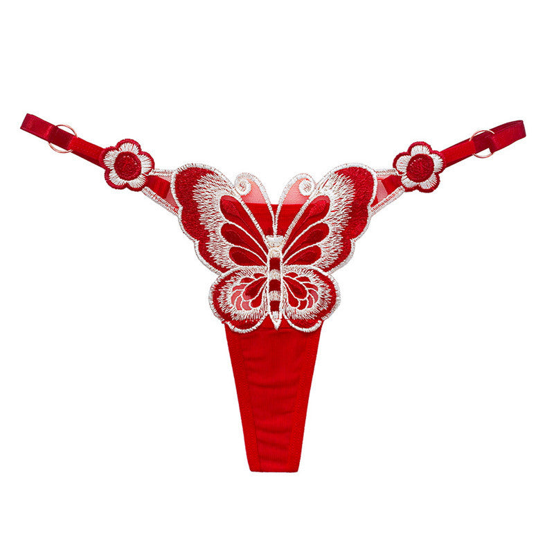 Butterfly-themed sensual customized thong panties.