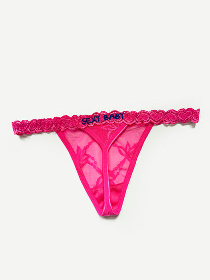 Embroidered Heart Customizable Personalized Thong