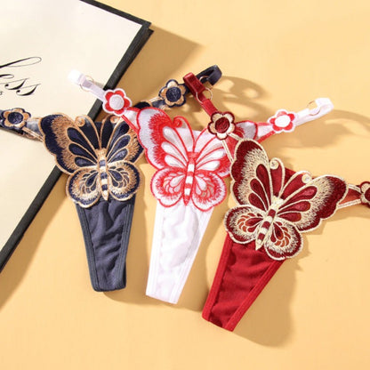 Butterfly-themed sensual customized thong panties.