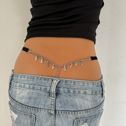 Customized Silver Letter Pendant Sexy Thong