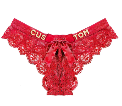 Bow Tie Lace Sexy Low-Rise Seamless Custom Thong