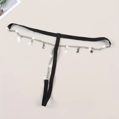 Customized Silver Letter Pendant Sexy Thong