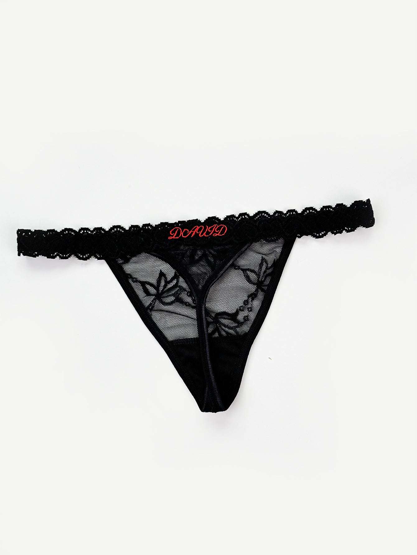 Embroidered Heart Customizable Personalized Thong