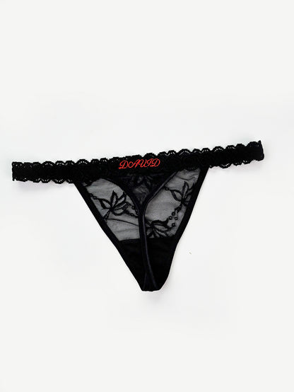 Embroidered Heart Customizable Personalized Thong
