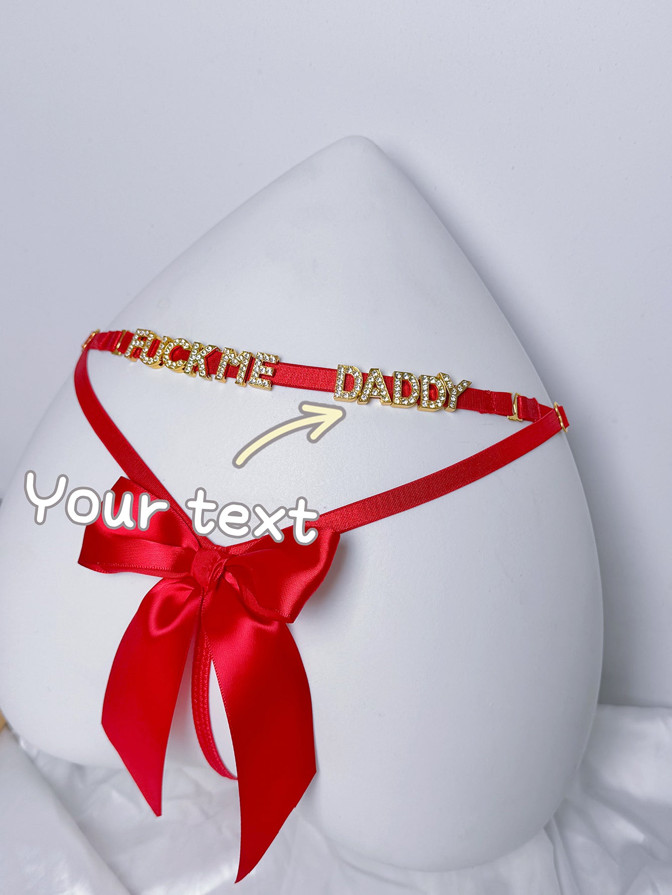 "For Master Only" Embroidered Lace Thong