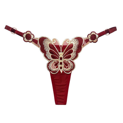 Butterfly-themed sensual customized thong panties.