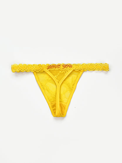 Embroidered Heart Customizable Personalized Thong
