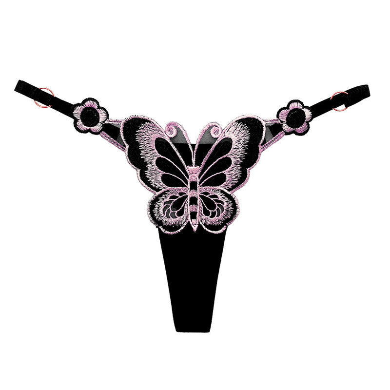 Butterfly-themed sensual customized thong panties.