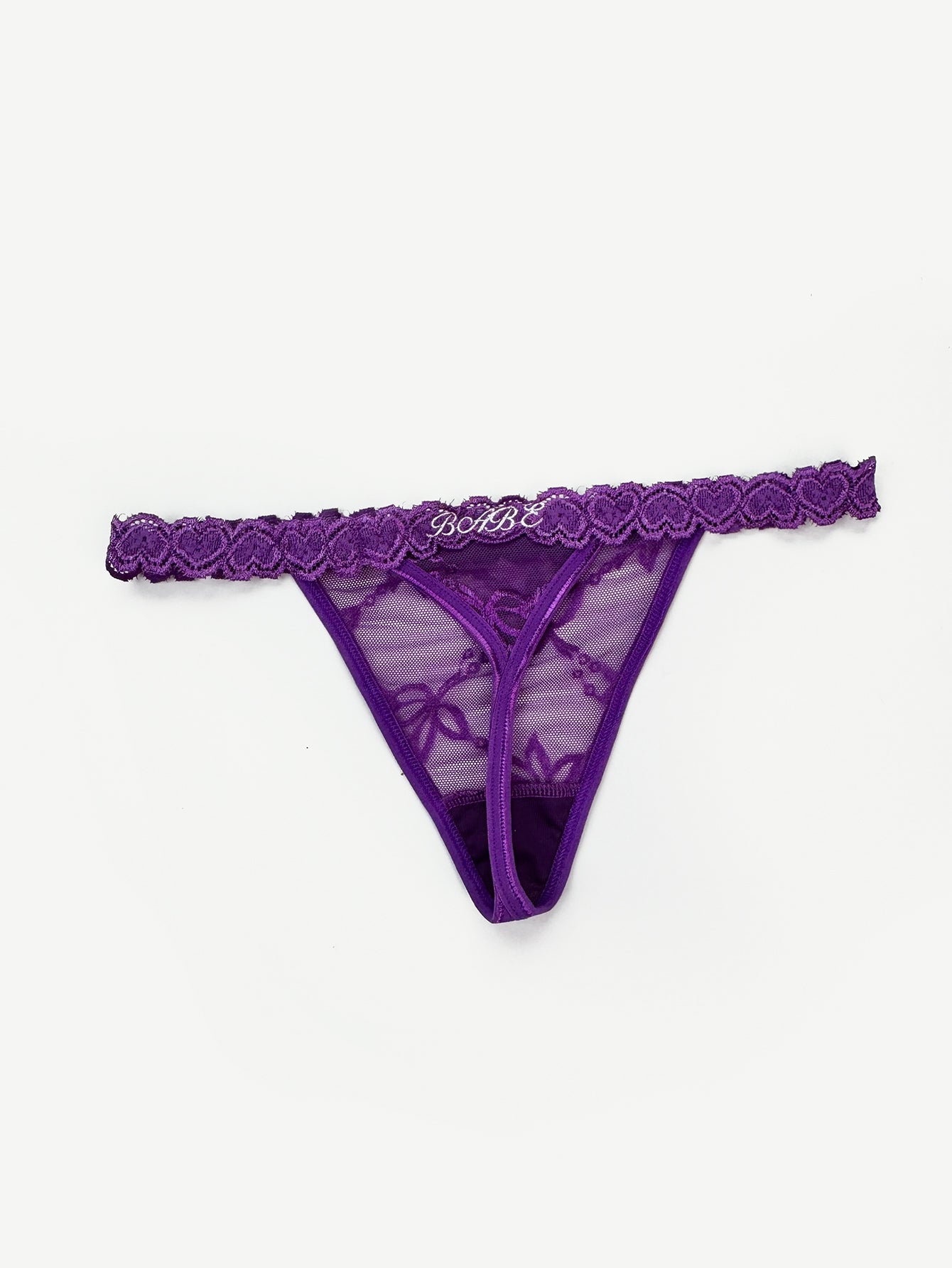 Embroidered Heart Customizable Personalized Thong