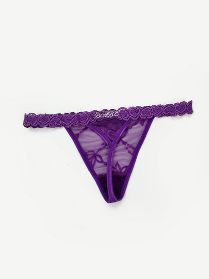 Embroidered Heart Customizable Personalized Thong