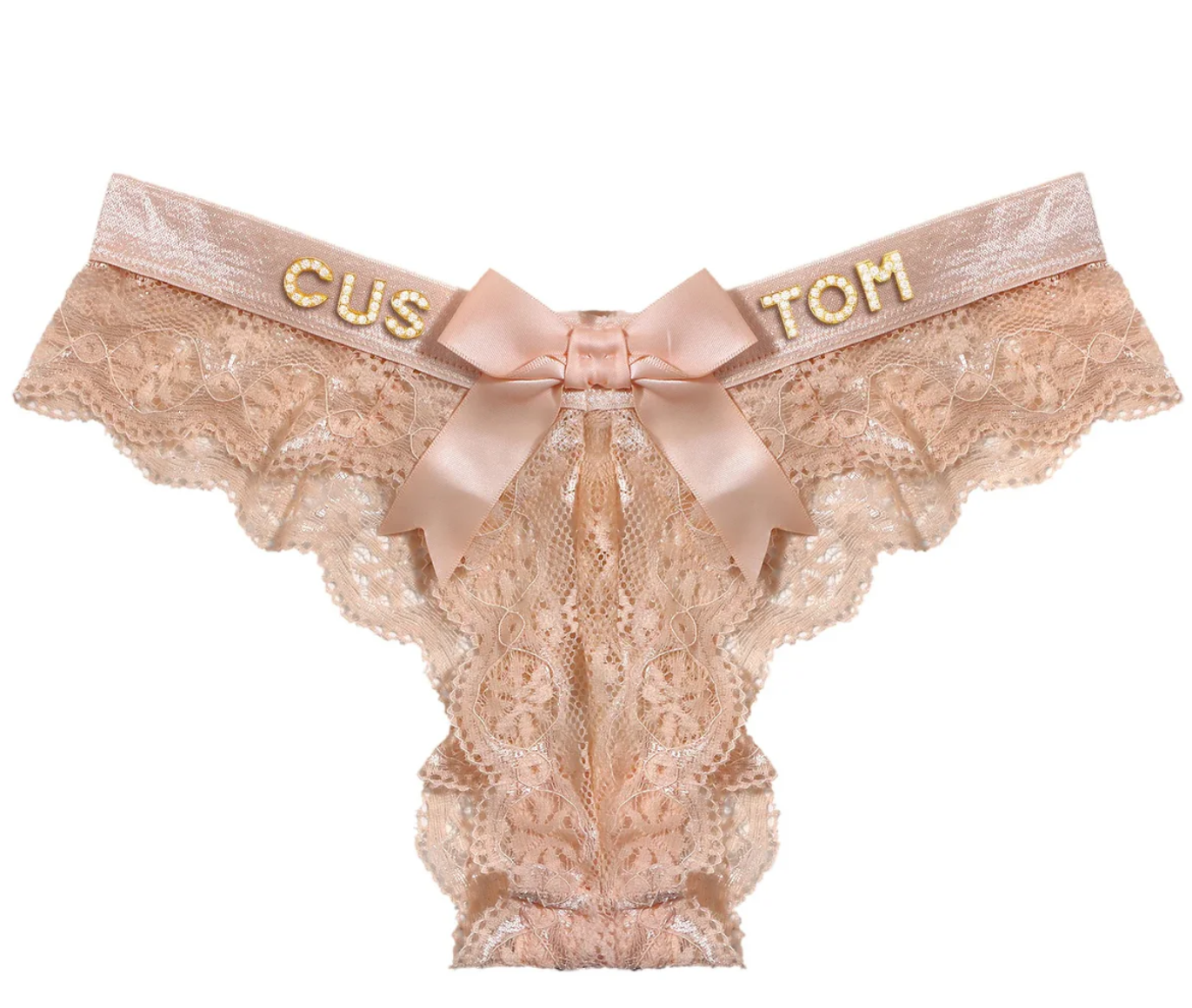 Bow Tie Lace Sexy Low-Rise Seamless Custom Thong