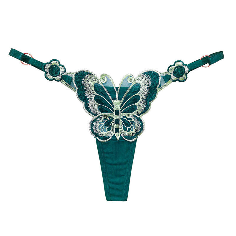 Butterfly-themed sensual customized thong panties.