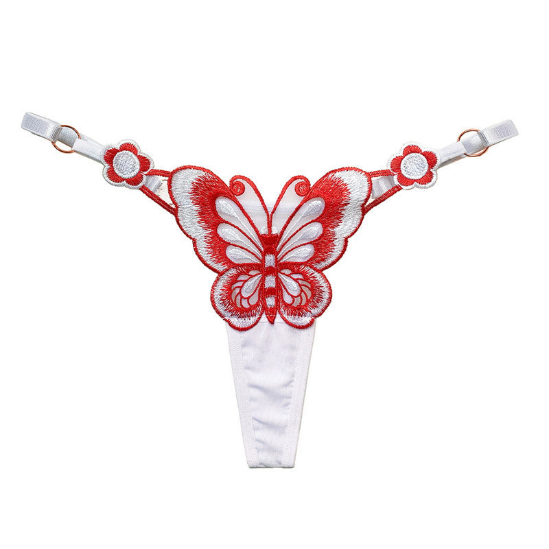 Butterfly-themed sensual customized thong panties.