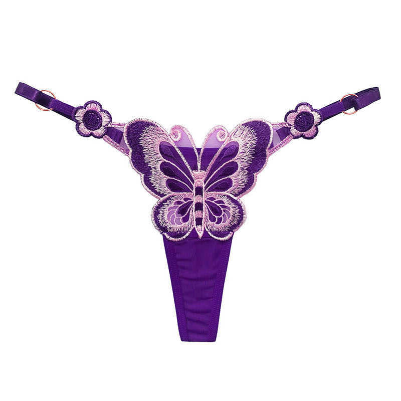 Butterfly-themed sensual customized thong panties.
