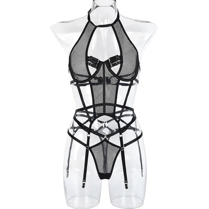 Erotic Exotic Costumes womens Sexy Mesh Perspective Bodysuit Bandages Erotic Apparel Porn Sex Costumes