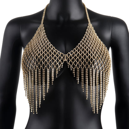 Tassel Rhinestone Chest Chain