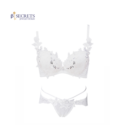 Sheer Bloom & Lace Entwined Lingerie Set